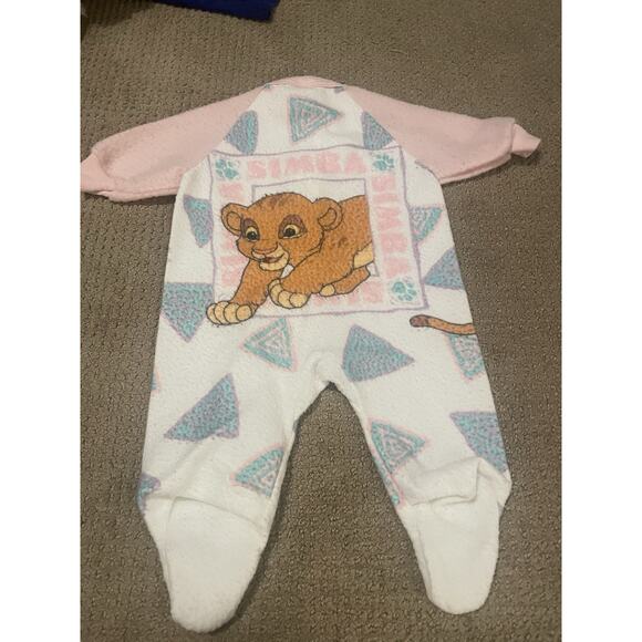 Vintage Lion King Simba 1990s Sleeper One-Piece Size 0-6 Months Zippered Vintage - Picture 7 of 7